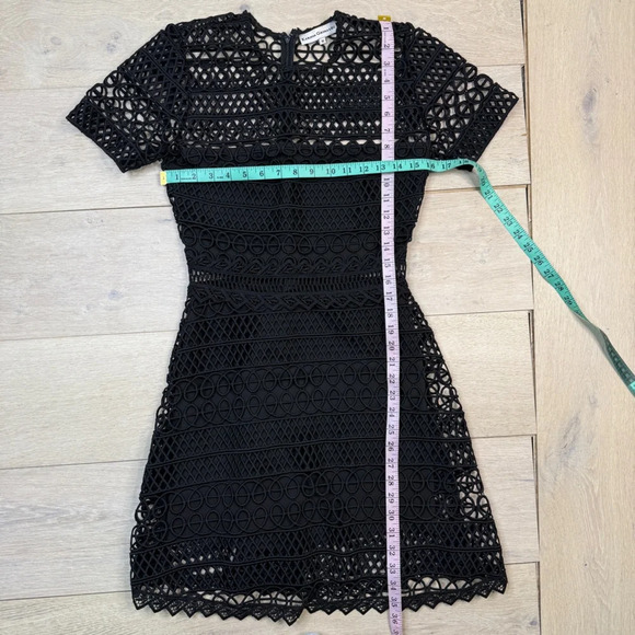 Karina Grimaldi Black Vincent Crochet Mini Dress in Black - Picture 4 of 7